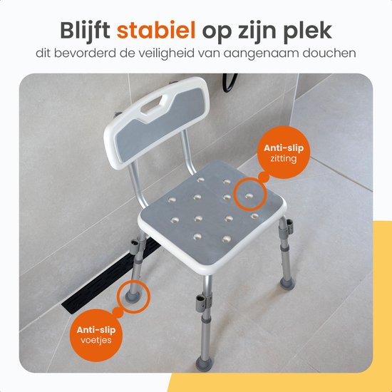 Goliving verstelbare douchestoel met afneembare arm- en rugleuning